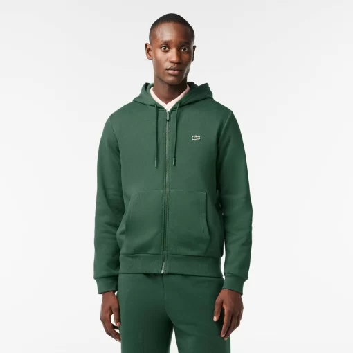 Lacoste Sweatshirts>Herren Jogger-Sweatshirt Mit Kangurutasche Aus Fleece Dunkelgrun Smi