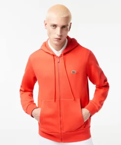 Lacoste Sweatshirts>Herren Jogger-Sweatshirt Mit Kangurutasche Aus Fleece Orange 02K