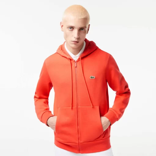 Lacoste Sweatshirts>Herren Jogger-Sweatshirt Mit Kangurutasche Aus Fleece Orange 02K