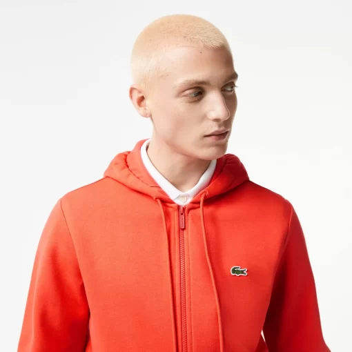 Lacoste Sweatshirts>Herren Jogger-Sweatshirt Mit Kangurutasche Aus Fleece Orange 02K