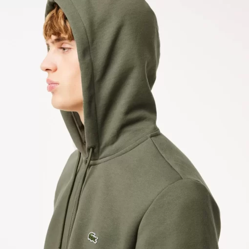 Lacoste Sweatshirts>Herren Jogger-Sweatshirt Mit Kangurutasche Aus Fleece Khaki Grun 316