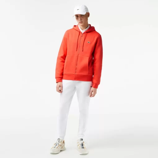 Lacoste Sweatshirts>Herren Jogger-Sweatshirt Mit Kangurutasche Aus Fleece Orange 02K