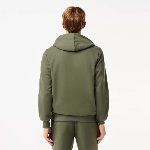 Lacoste Sweatshirts>Herren Jogger-Sweatshirt Mit Kangurutasche Aus Fleece Khaki Grun 316