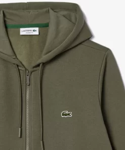 Lacoste Sweatshirts>Herren Jogger-Sweatshirt Mit Kangurutasche Aus Fleece Khaki Grun 316