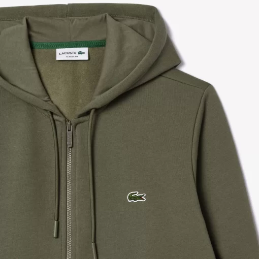 Lacoste Sweatshirts>Herren Jogger-Sweatshirt Mit Kangurutasche Aus Fleece Khaki Grun 316