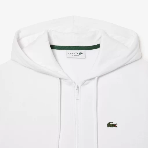 Lacoste Sweatshirts>Herren Jogger-Sweatshirt Mit Kangurutasche Aus Fleece Weis 001