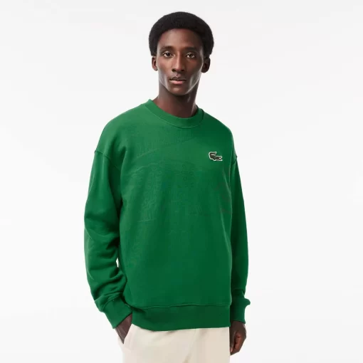 Lacoste Sweatshirts>Herren Jogger-Sweatshirt Mit Rundhals Und Krokodil-Aufdruck Grun Cnq