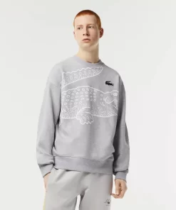 Lacoste Sweatshirts>Herren Jogger-Sweatshirt Mit Rundhals Und Krokodil-Aufdruck Heidekraut Grau Cca