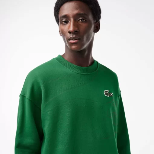 Lacoste Sweatshirts>Herren Jogger-Sweatshirt Mit Rundhals Und Krokodil-Aufdruck Grun Cnq