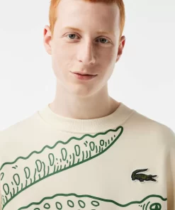 Lacoste Sweatshirts>Herren Jogger-Sweatshirt Mit Rundhals Und Krokodil-Aufdruck Creme Xfj