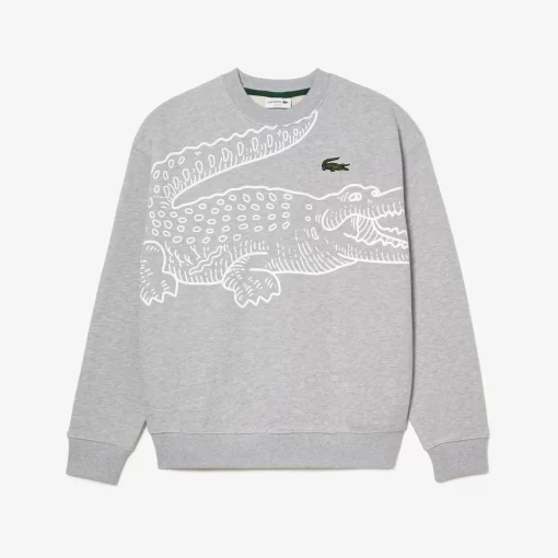 Lacoste Sweatshirts>Herren Jogger-Sweatshirt Mit Rundhals Und Krokodil-Aufdruck Heidekraut Grau Cca