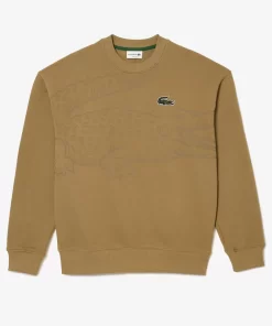 Lacoste Sweatshirts>Herren Jogger-Sweatshirt Mit Rundhals Und Krokodil-Aufdruck Braun Six