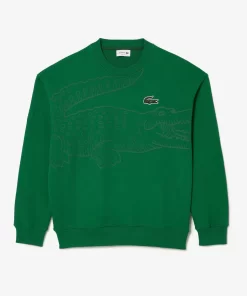 Lacoste Sweatshirts>Herren Jogger-Sweatshirt Mit Rundhals Und Krokodil-Aufdruck Grun Cnq