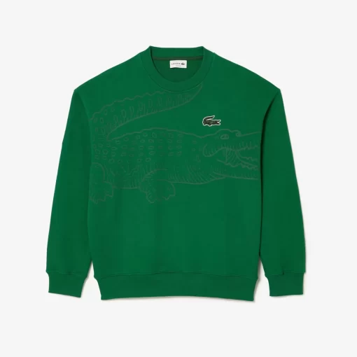 Lacoste Sweatshirts>Herren Jogger-Sweatshirt Mit Rundhals Und Krokodil-Aufdruck Grun Cnq