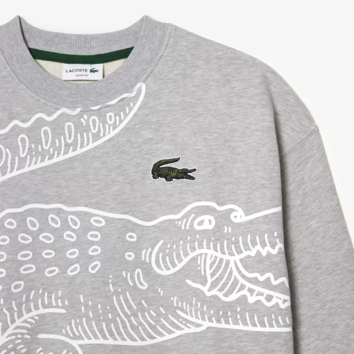 Lacoste Sweatshirts>Herren Jogger-Sweatshirt Mit Rundhals Und Krokodil-Aufdruck Heidekraut Grau Cca