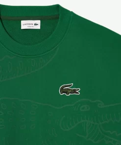 Lacoste Sweatshirts>Herren Jogger-Sweatshirt Mit Rundhals Und Krokodil-Aufdruck Grun Cnq