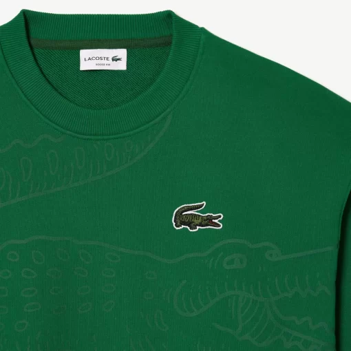 Lacoste Sweatshirts>Herren Jogger-Sweatshirt Mit Rundhals Und Krokodil-Aufdruck Grun Cnq