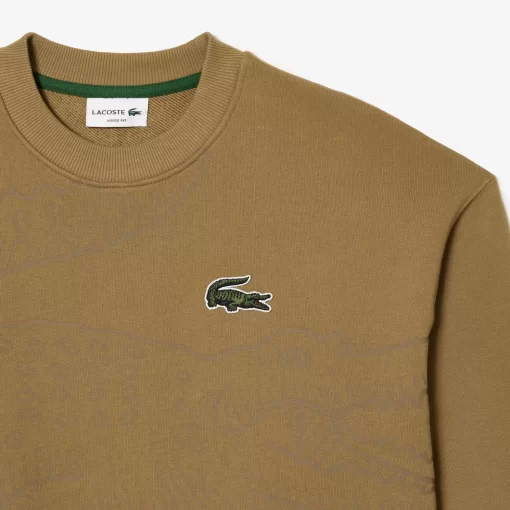 Lacoste Sweatshirts>Herren Jogger-Sweatshirt Mit Rundhals Und Krokodil-Aufdruck Braun Six