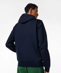 Lacoste Sweatshirts>Herren Kapuzenpulli Aus Ungerautem Fleece Navy Blau 166