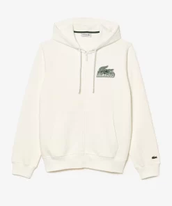 Lacoste Sweatshirts>Herren Kapuzenpulli Aus Ungerautem Fleece Weis 70V