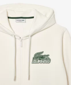 Lacoste Sweatshirts>Herren Kapuzenpulli Aus Ungerautem Fleece Weis 70V