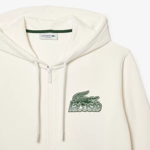 Lacoste Sweatshirts>Herren Kapuzenpulli Aus Ungerautem Fleece Weis 70V