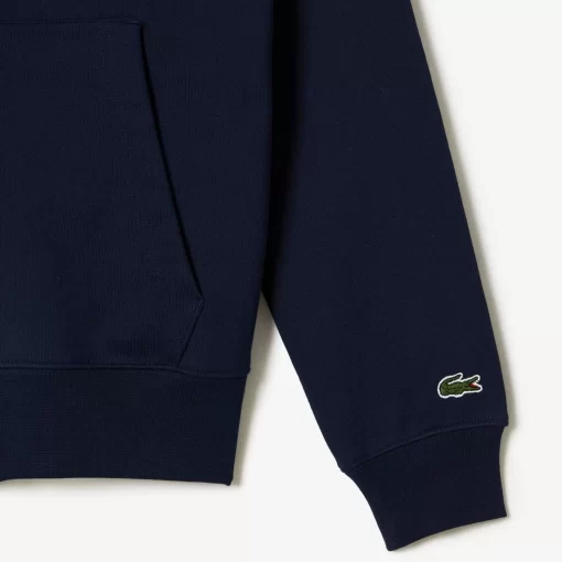 Lacoste Sweatshirts>Herren Kapuzenpulli Aus Ungerautem Fleece Navy Blau 166