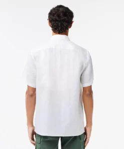 Lacoste Hemden>Herren Leinen-Hemd Weis 001