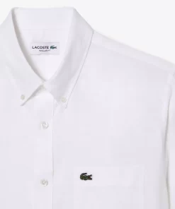 Lacoste Hemden>Herren Leinen-Hemd Weis 001