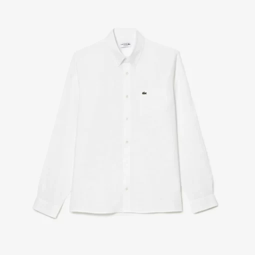 Lacoste Hemden>Herren Leinen-Hemd Weis 001