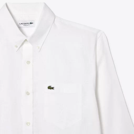 Lacoste Hemden>Herren Leinen-Hemd Weis 001