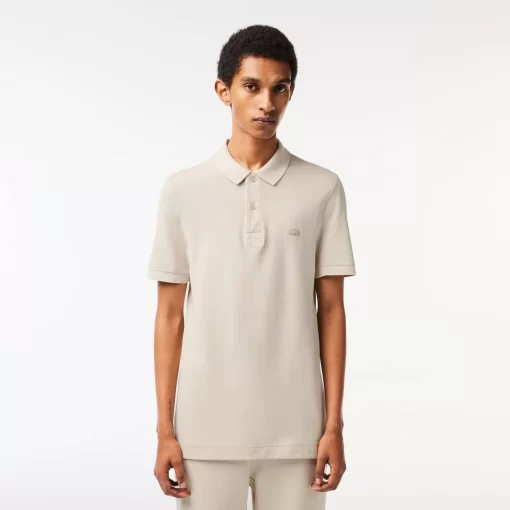 Lacoste Poloshirts>Herren Poloshirt Aus Bio-Baumwolle Beige K8E