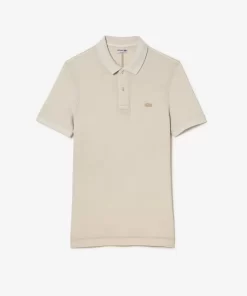 Lacoste Poloshirts>Herren Poloshirt Aus Bio-Baumwolle Beige K8E