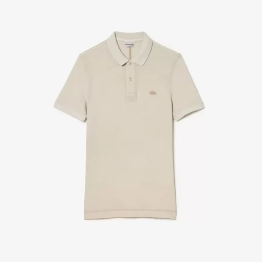 Lacoste Poloshirts>Herren Poloshirt Aus Bio-Baumwolle Beige K8E