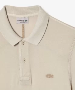 Lacoste Poloshirts>Herren Poloshirt Aus Bio-Baumwolle Beige K8E