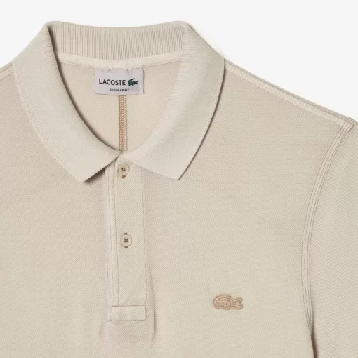 Lacoste Poloshirts>Herren Poloshirt Aus Bio-Baumwolle Beige K8E