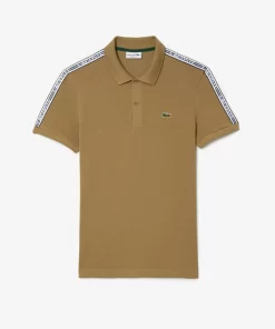 Lacoste Poloshirts>Herren Poloshirt Aus Pique Mit Logostreifen Braun Six