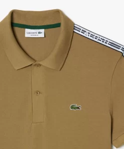 Lacoste Poloshirts>Herren Poloshirt Aus Pique Mit Logostreifen Braun Six