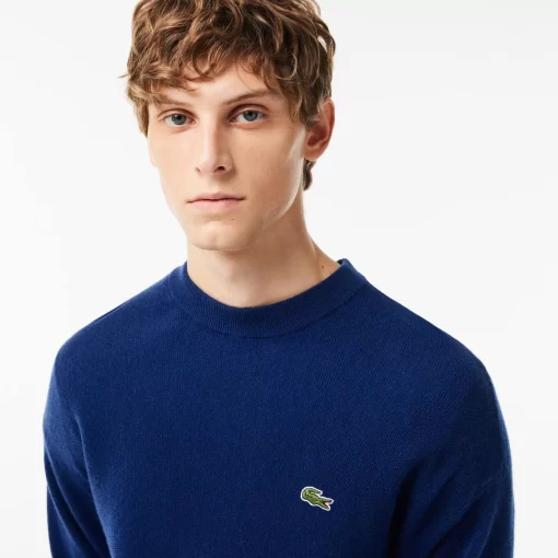 Lacoste Pullover>Herren Pullover Aus Wolle Mit Rundhals Navy Blau F9F