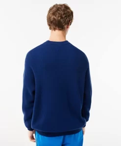 Lacoste Pullover>Herren Pullover Aus Wolle Mit Rundhals Navy Blau F9F