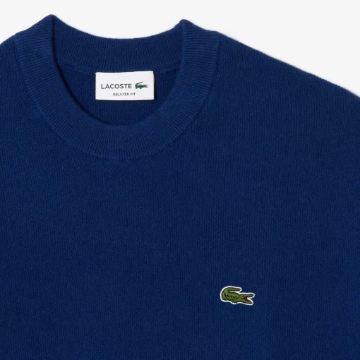 Lacoste Pullover>Herren Pullover Aus Wolle Mit Rundhals Navy Blau F9F