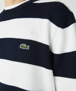 Lacoste Pullover>Herren Pullover Mit Streifen Aus Bio-Baumwolljersey Navy Blau / Weis Hhw