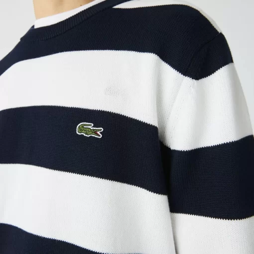 Lacoste Pullover>Herren Pullover Mit Streifen Aus Bio-Baumwolljersey Navy Blau / Weis Hhw