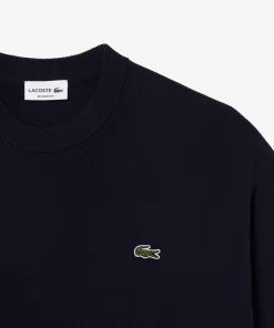 Lacoste Pullover>Herren Rundhalspullover Aus Bio-Baumwolle Navy Blau 423