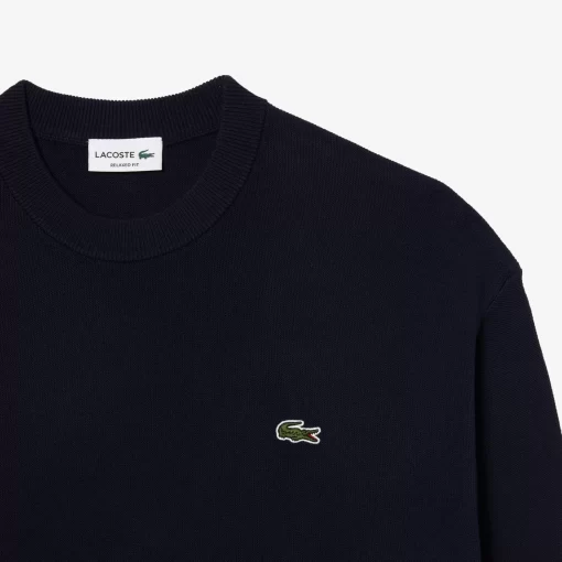 Lacoste Pullover>Herren Rundhalspullover Aus Bio-Baumwolle Navy Blau 423