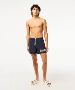 Lacoste Badebekleidung>Herren Schnelltrocknende Badehosen Mit Integriertem Futter Navy Blau 166