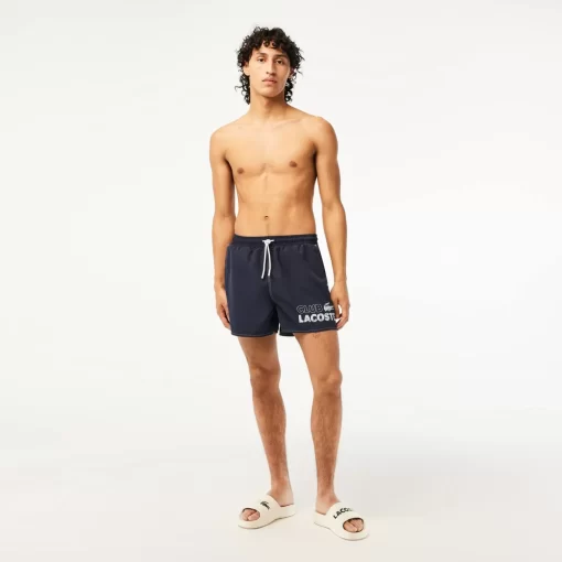 Lacoste Badebekleidung>Herren Schnelltrocknende Badehosen Mit Integriertem Futter Navy Blau 166