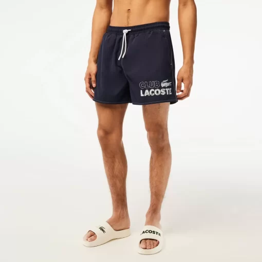 Lacoste Badebekleidung>Herren Schnelltrocknende Badehosen Mit Integriertem Futter Navy Blau 166