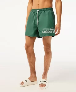 Lacoste Badebekleidung>Herren Schnelltrocknende Badehosen Mit Integriertem Futter Khaki Grun Kx5