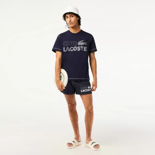 Lacoste Badebekleidung>Herren Schnelltrocknende Badehosen Mit Integriertem Futter Navy Blau 166